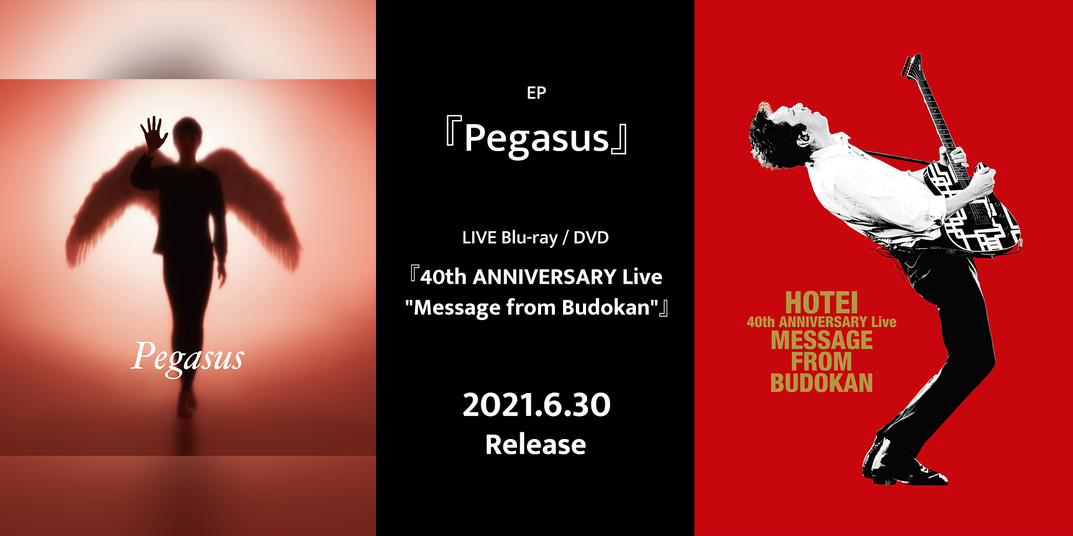 NEW EP 『Pegasus』 DVD 『40th ANNIVERSARY Live “Message from Budokan”』 2021.06.30 Release
